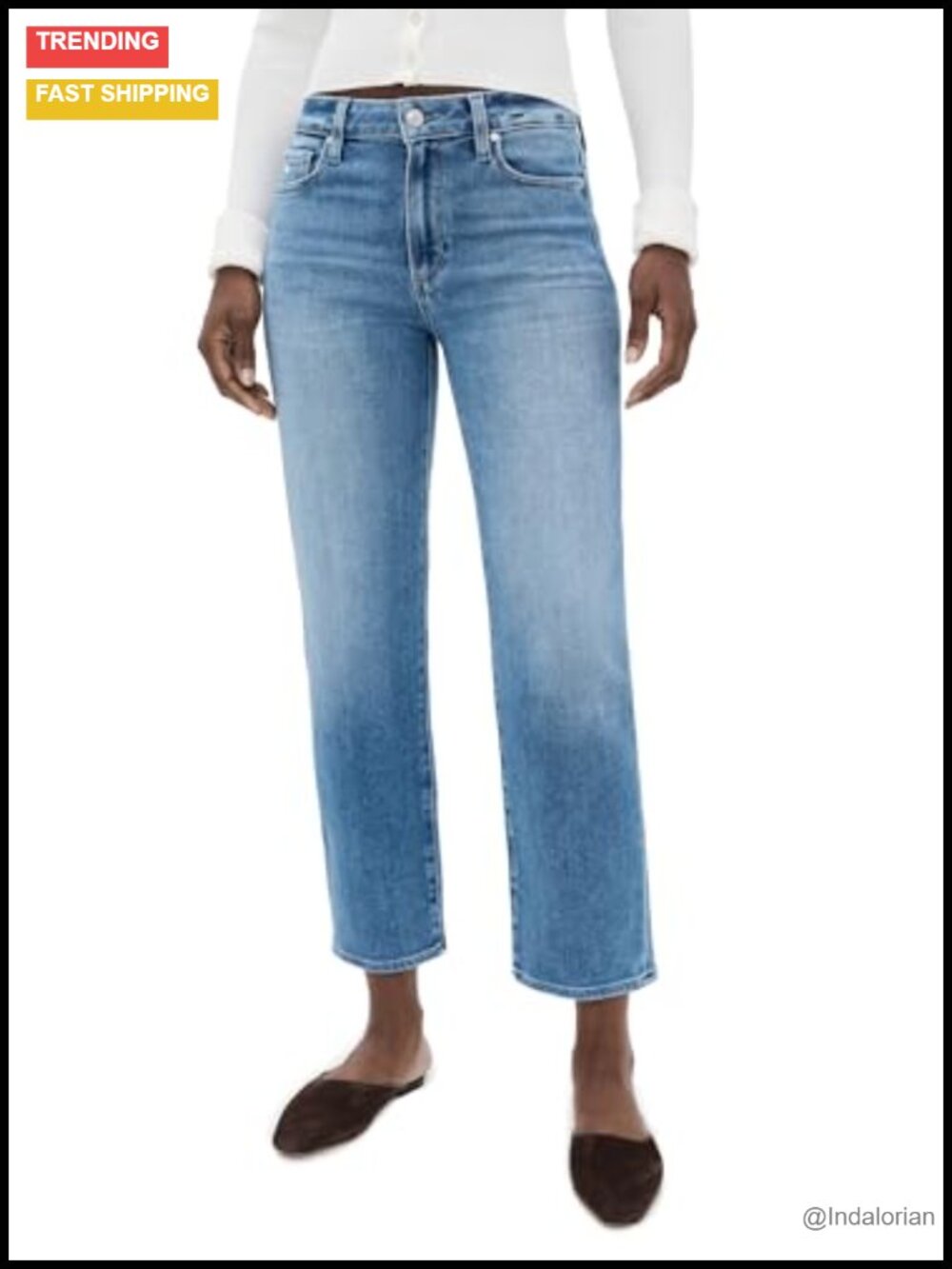 PAIGE Mason Ankle Glitz Embellished Jeans Mid Rise Straight Leg
